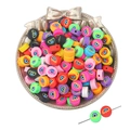 Perle a disco in argilla polimerica occhio del male colorate per bracciali e gioielli DIY - Colori misti casuali (30 pezzi/confezione) / Occhio (10mm)