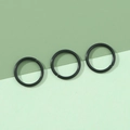 Drei mattschwarze 8-12mm geschlossene Metallringe für DIY-Schmuck und Schlüsselanhänger - 8mm / Schwarz