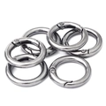 Set of six gunmetal grey alloy spring O-rings for DIY bags and keychain accessories - Outer Diameter approx. 20mm (5 Pcs/Pack) / Gunmetal