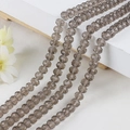 Cuentas de cristal facetado gris humo para joyería hecha a mano y pulseras - 8mm / Marrón