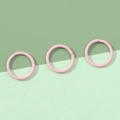 Drei Stück rosa runde offene Metallringe für Schmuckherstellung und DIY-Handwerk - 8mm / Rosa