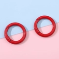 Lot de deux anneaux à ressort rouges de 25mm en alliage pour bijoux DIY et porte-clés - Diamètre Environ 25mm Épaisseur Environ 3.5mm / Rouge