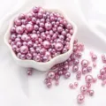 Perles d'imitation lilas de tailles mixtes pour la création de bijoux DIY - Diamètre 3-8mm Trou Env. 1mm 10g/Sac Env. 150 Pcs / Mauve Clair