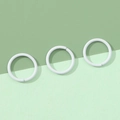 Drei Stück weiß beschichtete DIY-Schmuckringe für Bastelprojekte und Schlüsselanhänger - 8mm / Weiß