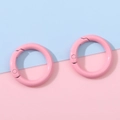 Lot de deux anneaux en O à ressort roses de 25mm pour porte-clés et sacs DIY - Diamètre Environ 25mm Épaisseur Environ 3.5mm / Rose