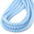8mm light blue glass barrel beads for DIY handmade bracelet and jewelry making - 8mm Diameter 6mm Thickness 1mm Hole 39cm/Strand / Light Blue