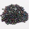 Flat black acrylic beads with colorful alphabet letters for DIY jewelry bracelets - Black with Fluorescent Letters / 4x7mm (100 Pieces/Pack)