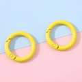 Pair of 25mm yellow matte alloy spring O-ring carabiners for DIY crafts and keychains - Yellow