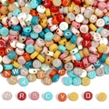 Perline colorate in acrilico con lettere d'argento per creazione di gioielli e braccialetti - Multicolore Solido + Lettere Argento