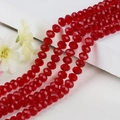 Cuentas de cristal de vidrio facetado rojo brillante para joyería hecha a mano DIY - 8mm / Rojo medio