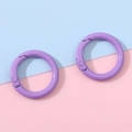 Two purple matte finish 25mm round spring o-rings for DIY jewelry and bag hardware - Purple