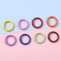 Set of 8 colorful 25mm round alloy spring ring clasps for DIY keychains and bags - Mixed Colors