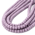 Polished light purple 8mm glass drum beads for DIY jewelry making and bracelets - 8mm Diameter 6mm Thickness 1mm Hole 39cm/Strand / Purple
