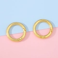 Pair of circular gold alloy spring O-ring carabiners for DIY bags and keychains - 28mm (5 Pieces/Pack) / Gold