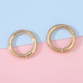 Pair of round gold alloy spring snap hooks for DIY bags and keychains on dual-tone background - 28mm (5 Pieces/Pack) / KC Gold