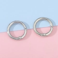 Pair of polished silver zinc alloy O-rings with spring gate for DIY keychains and bags - 28mm (5 Pieces/Pack) / White Gold