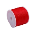Strong red elastic cord for bead bracelets and jewelry DIY on white plastic spool - 1.0mm approx 80m / Red