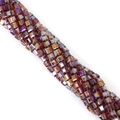 Sparkling purple and gold gradient AB coated square glass beads for DIY jewelry - Medium Purple AB