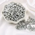 Silver grey ABS faux pearl beads in various sizes for DIY jewelry making and crafts - Silver Gray