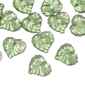 Perles en acrylique vert clair en forme de feuille avec texture et trou pour bijoux DIY - 50 Pièces/Sac / 15x14mm / Vert