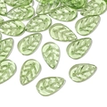 Perles en acrylique en forme de feuille vert translucide pour bijoux DIY - 10 pcs/Paquet / 11x18mm / Vert clair