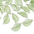 Pendentifs feuilles en acrylique vert clair translucide pour création de bijoux - 10 pcs/Paquet / 11x19mm / Vert clair