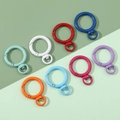Anneaux à ressort en alliage coloré en huit finitions pour porte-clés DIY - 27x39mm / Couleurs Mélangées Aléatoires