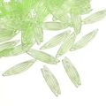 Perles en acrylique transparent vert clair en forme de feuille pour bijoux artisanaux - 10 pcs/Paquet / 23x6.5mm / Vert clair
