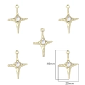 Set of five vintage alloy star charms with 29x20mm dimensions for DIY jewelry making - Large Star / 2 Pcs/Set / Gold