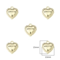 DIY golden heart-shaped sweetie pendants for jewelry making 5-piece set accessory - Heart / 2 Pcs/Set / Gold