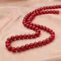 Perles en verre rondes rouges brillantes pour la fabrication de bijoux DIY et colliers - Rouge Foncé