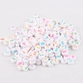 Perline tonde in acrilico bianco con numeri colorati 0-9 per gioielli fai-da-te - Bianco con numeri colorati