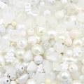 DIY Mischung aus weißen Perlen und Kristall-Acrylperlen für Schmuck und Ketten - Zufälliger Mix (30g Packung) / Weiß