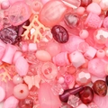 Pink DIY craft bead kit with butterfly and coral shapes for handmade jewelry making - Random Mix (30g Pack) / Pink