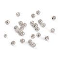 Polished silver textured round loose beads for DIY handmade jewelry and necklaces - Diameter 3mm Hole 1.8mm / Silver Plated