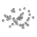 Set of 10 silver textured round beads with 14K gold filled finish for DIY jewelry - Diameter 3mm Hole 1.8mm / White Gold Plated