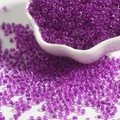 DIY craft supplies: round transparent purple glass seed beads in white flower-shaped container - 2mm 15g/Pack Approx 1000Pcs / Purple
