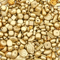 Assorted matte gold acrylic beads in vintage baroque style for DIY necklace jewelry making - Random Mix (30g Pack) / Matte Gold Series