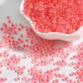 DIY 2-4mm transparent pink and orange gradient glass seed beads for jewelry making - Orange Red