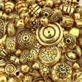 DIY Baroque antique gold alloy spacer beads with LOVE engraving for jewelry making - Random Mix (30g Pack) / Antique Gold Series