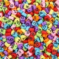Perline colorate a forma di cuore con lettere per creazione di gioielli e bracciali - A forma di cuore colorato con lettere nere