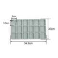 Grey 21-grid jewelry design tray with measurements for DIY bracelet making and sorting - 18-Compartment Tray (1 Piece)