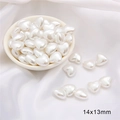 Perles de nacre en forme de cœur blanc pour création de bijoux DIY, taille 14x13mm - Cœur / Ensemble de 20 Pièces