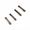Set of 4 silver brushed metal hair clips for DIY handmade hair accessory making - Mini / Silver