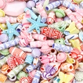 Colorful Baroque acrylic DIY beads in macaron colors for handmade jewelry necklace making - Random Mix (30g Pack) / Washed Color Series