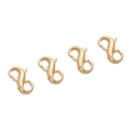 Lot de 4 fermoirs mousquetons en S plaqués or 14 carats pour création de bijoux - 8x13mm Rempli d'Or 18K
