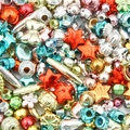 Colorful baroque style acrylic DIY beads in star and bow shapes for bracelet making - Random Mix (30g Pack) / UV Color Series
