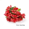 Artificial red berry bouquet for DIY crafts and hair accessories, 70mm size, 12 pieces - Style 19 Berry Small Bunch / 70mm (12 Pieces/Pack) / Red