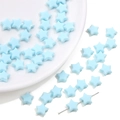 Perline a stella in acrilico azzurro da 10mm con foro centrale per creazione gioielli DIY - 10mm (Spessore circa 4mm, Foro circa 1.5mm) / Blu (50 Pezzi/Confezione)