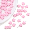 Perline a stella in acrilico rosa da 10mm con finitura opaca per gioielli fai-da-te - 50 Pezzi (10mm) / Rosa